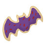 Bat Cookie With Purple Icing