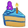 Blue 8th Birthday Cake