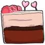 Vanilla and Chocolate Valentine's Ice Cream Cake