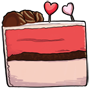 Vanilla and Strawberry Valentine's Ice Cream Cake