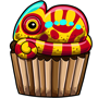 Yellow Chameleon Cupcake