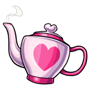 White And Pink Heart Teapot