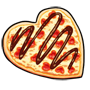 BBQ Sauce Heart-Shaped Pizza