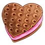 Berry Ice Cream Heart Sandwich