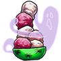 Strawberry Vanilla Ghost Ice Cream Tower