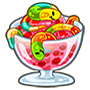 Wormy Strawberry Ice Cream Cup