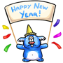 Blue Happy New Year Yeep
